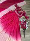 PC 375 Pure Chinon Embroidered Gown Wholesale Clothing Distributors In India
